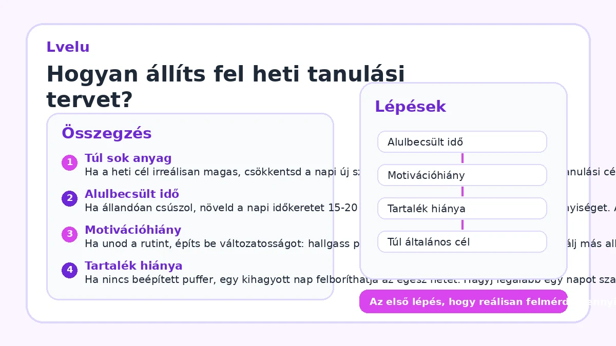 Hogyan állíts fel heti tanulási tervet?