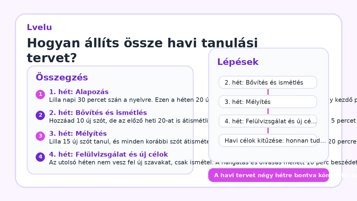 Hogyan állíts össze havi tanulási tervet?