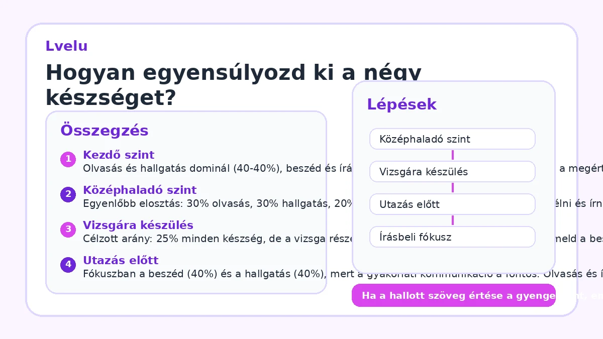 Hogyan egyensúlyozd ki a négy készséget?